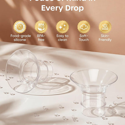 Nuliie 3-in-1 Flange Sizing Kit 12/14/16/18/20mm for 24mm Flange/Shield of Most Pumps, 10PCS Silicone Flange Inserts to Boost Pumping Efficiency & Comfort, BPA-Free Pump Essential for Moms