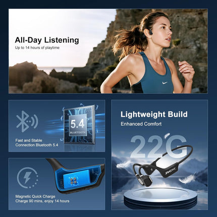 NexWave OndaNex Open Ear Headphones, Running Headphones Bluetooth 5.4 with Built-in Mic — Smart Tech