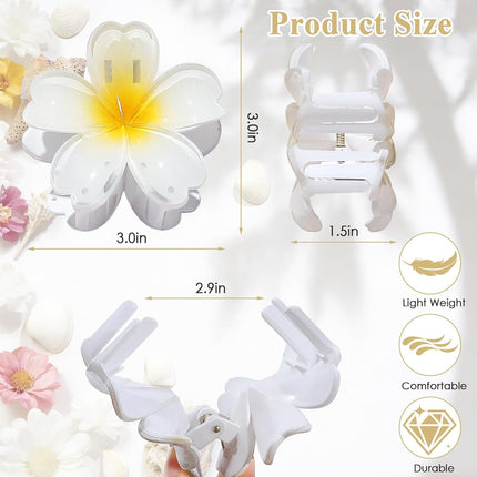 SourceToHome FuenteACasa SMKSL 6 Pcs Flower Hair Claw Clips for Women Hawaiian Large Hair Clips — Home & Lifestyle