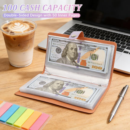 100 Envelopes Money Saving Challenge Binder - Black