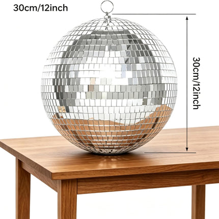 SourcetoHome 12inch Disco Ball Mirror Balls Large Hanging Disco Balls for Party Decorations, Weddings, Events, (12inch Disco Ball x 1pc, Replacement Mirror x 15pcs) - General - detail view 2