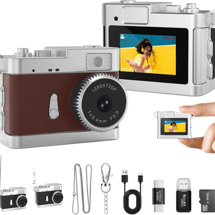 GlowEssence EsenciaLuz Keychain Camera, 16GB Mini Digital Camera with Built-in Flash & Retro — Beauty & Self-Care