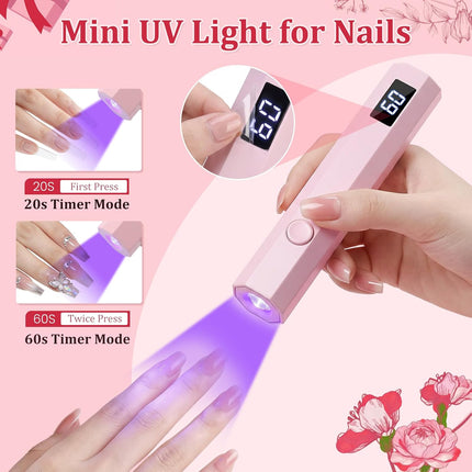 Handheld UV Nail Light for Gel Nails with LED Display