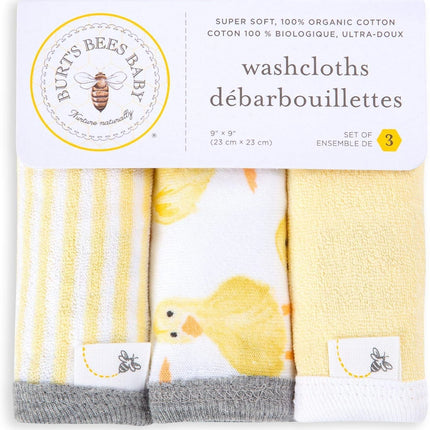 Organic Cotton Infant Washcloths, 3 Pack