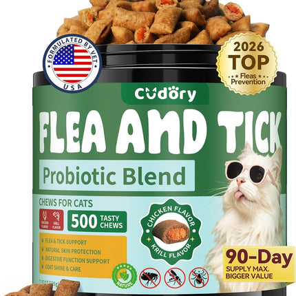 Flea and Tick Prevention Chewables for Cats, Chicken & Krill Flavor