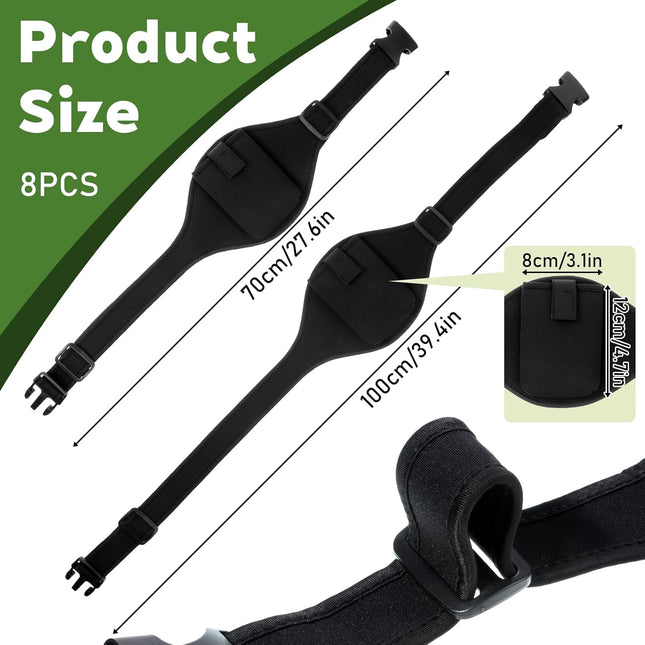 8 Pcs Mic Belt, Black Wireless Mic Pack Belt with Anti Dropping Strap Adjustable Neoprene Belts Waistband Bag