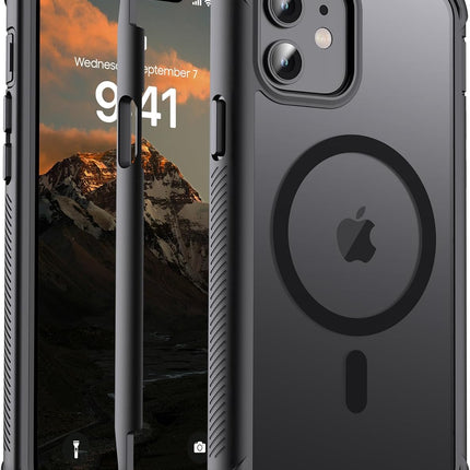 Magnetic 2-Layer 6.1-Inch 12/12 Pro Phone Case - Black