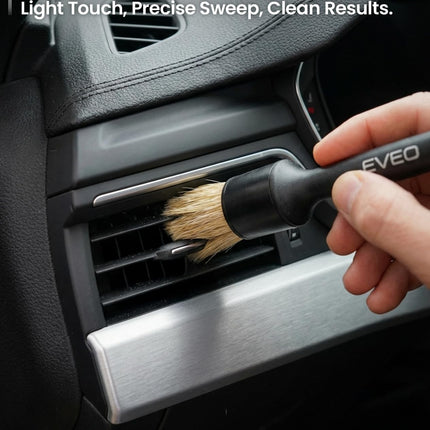 3-Pack Soft Boars Hair Car Interior Detailing Brush Set