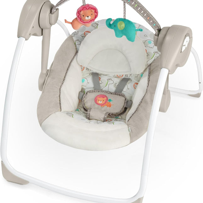 Compact Portable 6-Speed Plush Baby Swing with Music