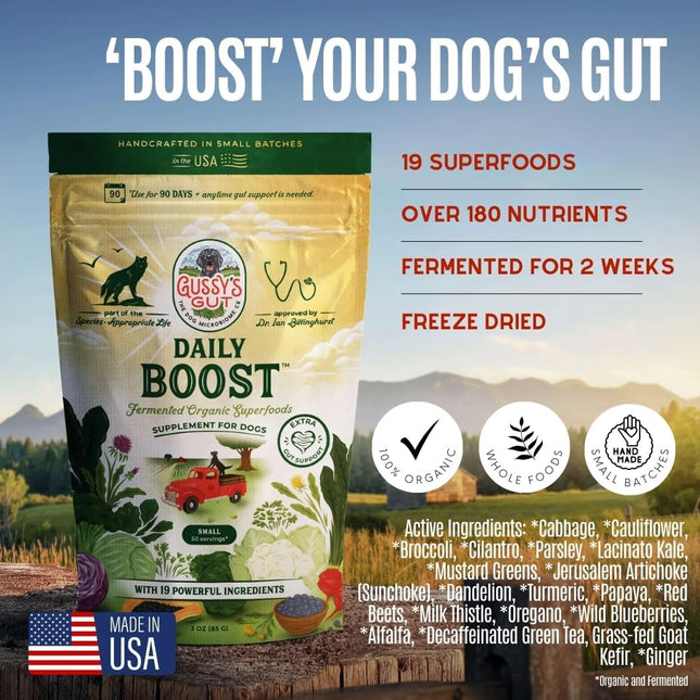 Daily Boost Fermented Organic Dog Gut Health Supplement - Reset Phase, 3 oz