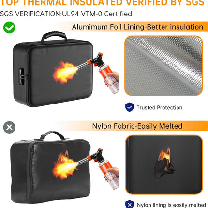 5200°F Fireproof & Water-Resistant Document Organizer with Lock