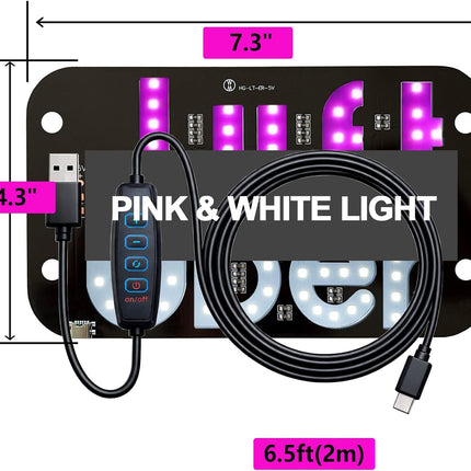 LED Light Sign for Car Windshield with 4 Suction Cups, USB A Switch Cable