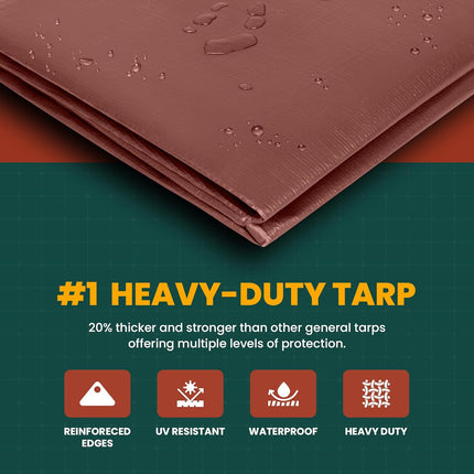 Large Waterproof Heavy Duty Poly Tarp with Grommets