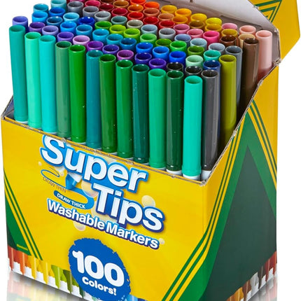 SourceToHome FuenteACasa Crayola Super Tips Marker Set (100ct), Fine Point Washable Markers — Home & Lifestyle