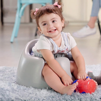 My Floor Seat Portable Baby Chair with Soft Foam Cushion, Safety Harness, and High Back Design - 4+ Months - Gray