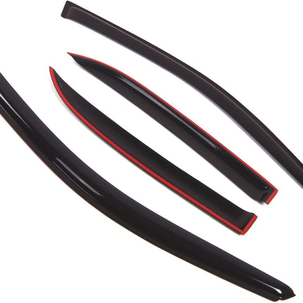 Outside Mount Window Vent Visors Rain Guards for 2001-2006 Lancer, Black Tinted 4-Piece Set