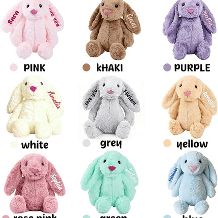 Personalized Embroidered Plush Bunny with Child's Name