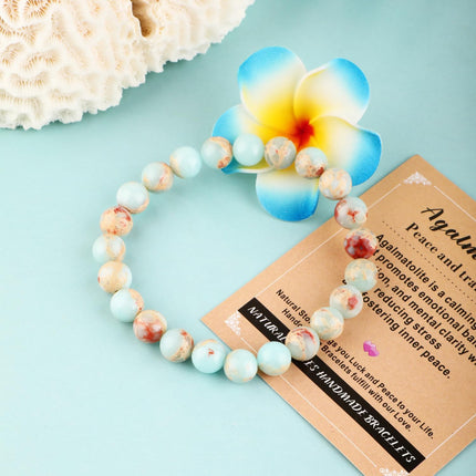 Natural Gemstone Bead Bracelet, 4mm-10mm