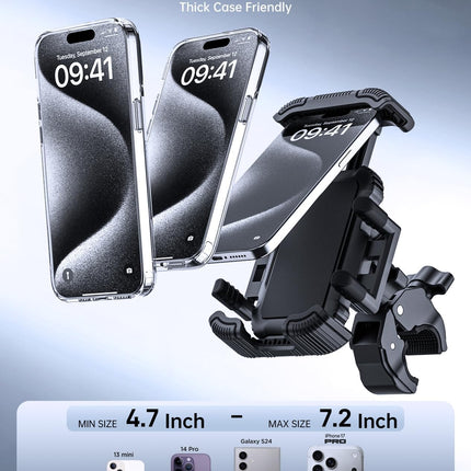 Shock-Absorbing Handlebar Phone Mount for Bikes, Scooters, and Motorcycles