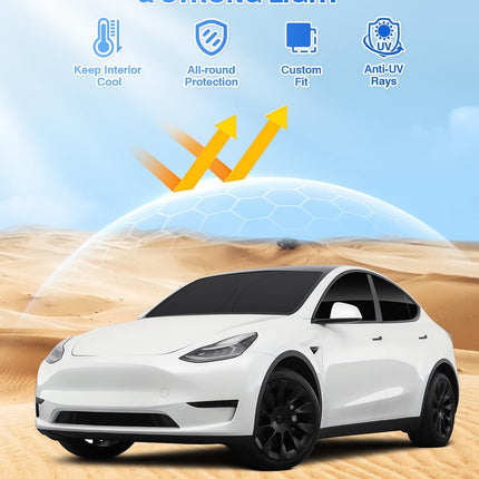 Black 8-Piece Window Sunshade Set for 2020-2024 Model Y