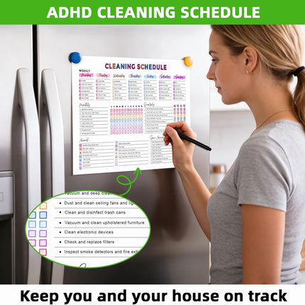 ADHD Cleaning Planner for Adults - Undated Chore Organizer Notebook