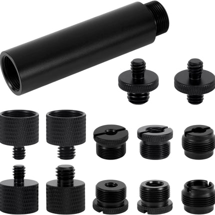 13-Piece Microphone Stand Adapter Screw Set with Extension Tube
