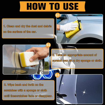 2-Pack Car Scratch Remover Wax with Sponge and Cloth, 4 fl oz Each
