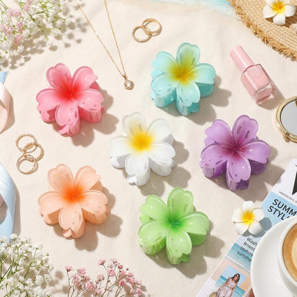 SourceToHome FuenteACasa SMKSL 6 Pcs Flower Hair Claw Clips for Women Hawaiian Large Hair Clips — Home & Lifestyle