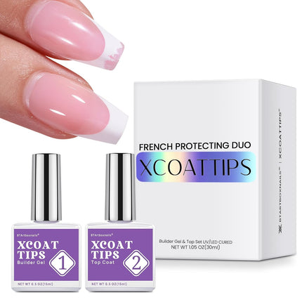 French Tip Protecting Builder Gel and Top Coat Duo