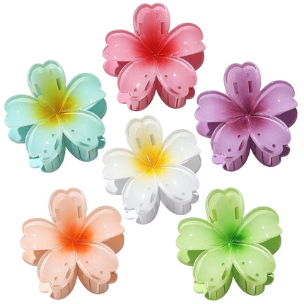 SourceToHome FuenteACasa SMKSL 6 Pcs Flower Hair Claw Clips for Women Hawaiian Large Hair Clips — Home & Lifestyle