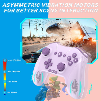 Wireless Bluetooth Game Controller in Black and Purple