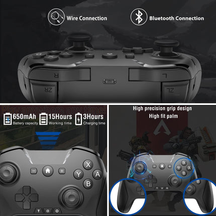 Wireless Bluetooth Game Controller with Phone Clip