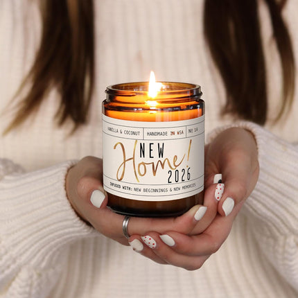 2026 New Home Soy Jar Candle, Vanilla Coconut Vetiver, 9 oz