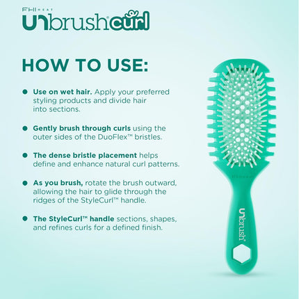 UNbrush Curl Defining Brush for Wavy, Curly, and Coily Hair - Morning Mist