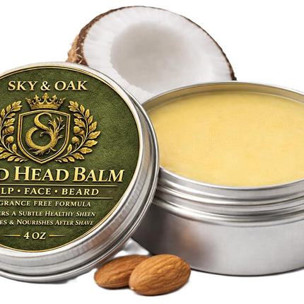 Fragrance Free Bald Head Balm for Men – 4 oz