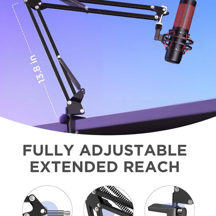 Black Boom Arm Microphone Stand