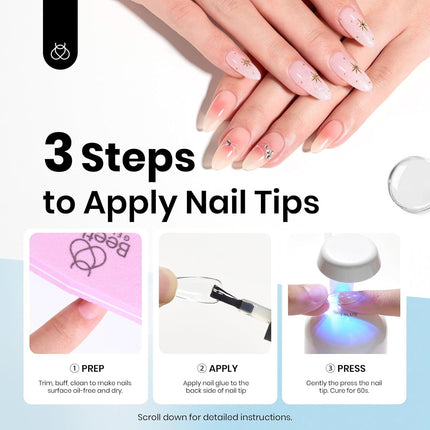 9 In 1 Gel Nail Glue for Clear Acrylic Nail Tips, 2 Pcs 15ml