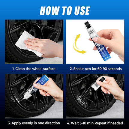 SourceToHome FuenteACasa Gloss Black Rim Touch Up Paint, 2-in-1 Brush & Tip, 0.4 fl oz — Home & Lifestyle