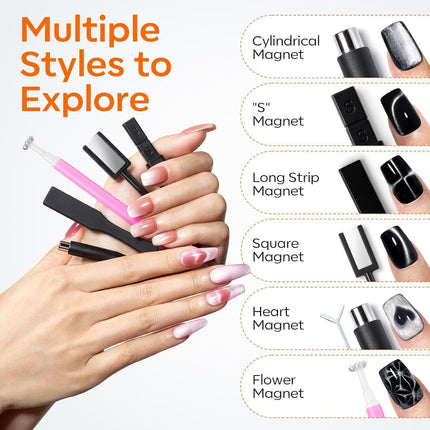 15PCS Cat Eye Nail Magnet Set for DIY Gel Polish Effects