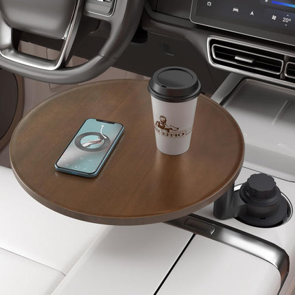 360° Rotating Wood Cup Holder Car Tray & Laptop Desk