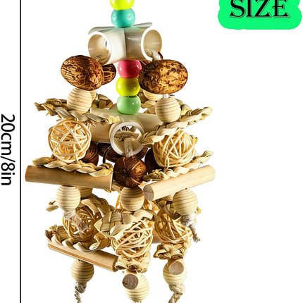 PawHaven RefugioPata Natural Wooden Parrot Toy - Safe Bird Chewing Toy for Parakeets — Pet Supplies