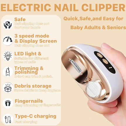 SourceToHome FuenteACasa Electric Nail Clipper, Electric Nail Clippers for Seniors — Home & Lifestyle