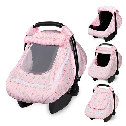 Infant Car Seat Cover with Mesh for Baby Girls