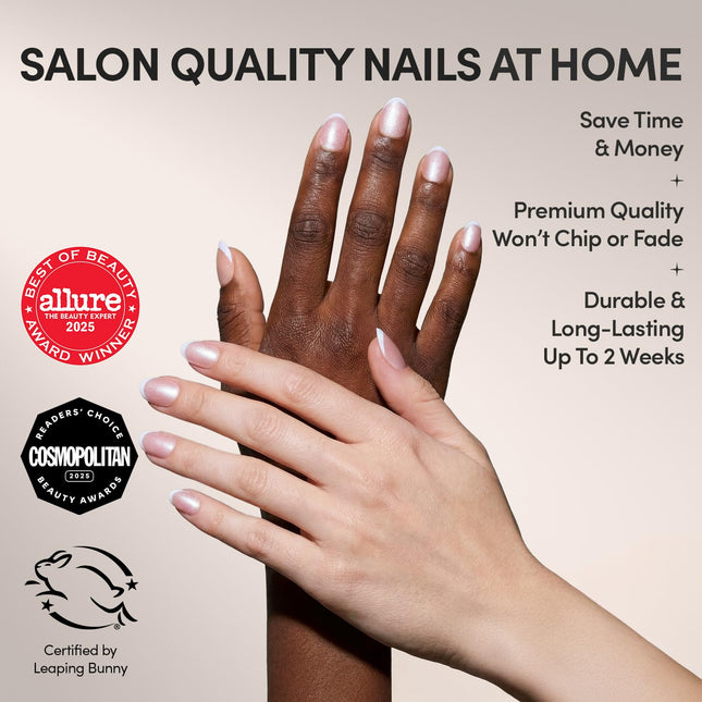 Angelic Touch Short Oval Press-On Nails with French Tips