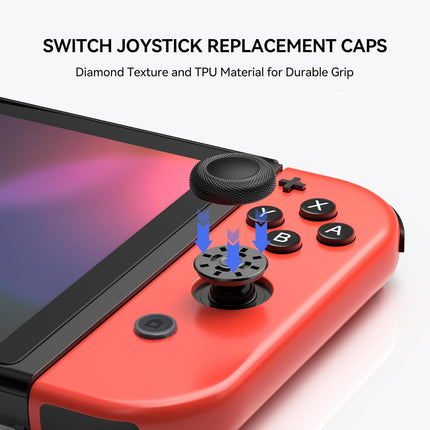 Replacement Joystick Caps Thumb Grips, Anti-Slip TPU Diamond Texture, 10pcs