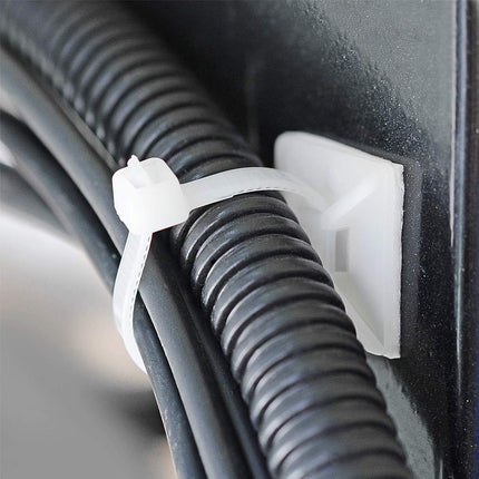 3/4-Inch Self-Adhesive Cable Zip Tie Mounts with Cable Ties, 100 PCS