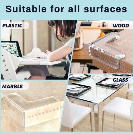 12 Pack Clear Corner Protectors for Tables and Sharp Furniture Edges