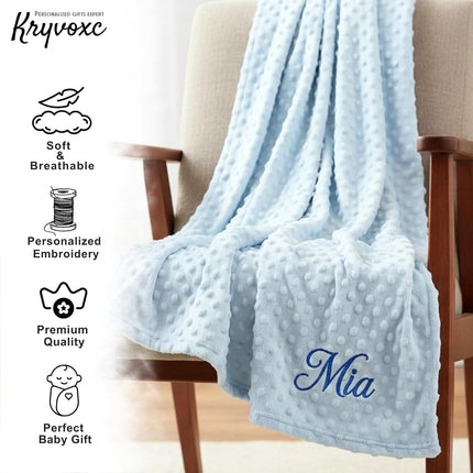 Personalized Baby Blanket and Plush Bunny Set