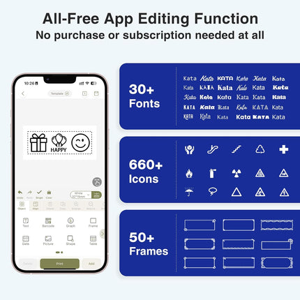 Bluetooth Label Maker with Keyboard and App Support