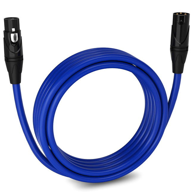 15 ft Blue Balanced XLR Microphone Cable